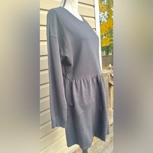 100% Cotton Black Long Sleeve sweatdress